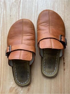 Earthing harmony barefoot grounding clogs classic honey brown genuine leather